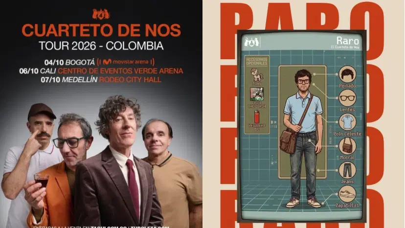 Cuarteto de Nos ya está en Bogotá y se presenta en Movistar Arena Cuarteto de Nos en el Movistar Arena de Bogotá: precio de boletas, fechas y posible setlist