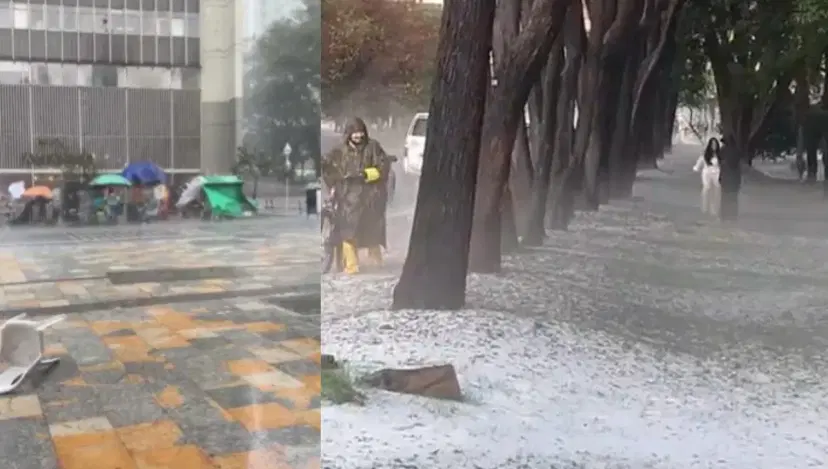 La granizada cubrió varios sectores de Bogotá. Videos y fotos de la impresionante granizada en Bogotá este martes
