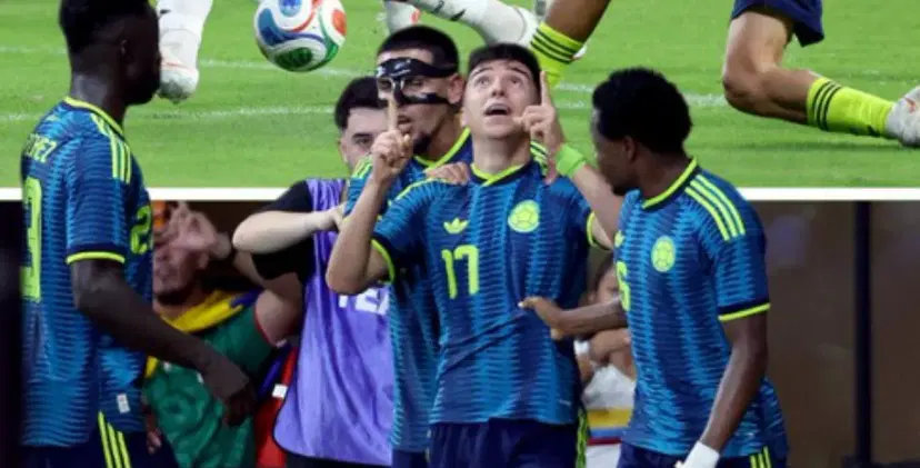 Samuel Velázquez y Daniel Arcila celebran sus goles con la Selección Colombia. Video: estos fueron los golazos con los que la Selección Colombia derrotó a Perú