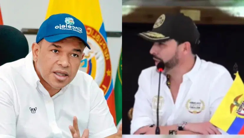 Yahir Acuña y Abelardo De La Espriella durante el encuentro en Coveñas. Este es el video de Yahir Acuña sobre el PAE que cuestionó Abelardo De La Espriella en Sincelejo